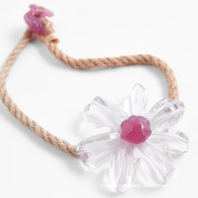 Hand-Made Jewelry Rope Resin Sweet Two Colors Daisy Pendant Necklace